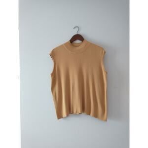 Coldwater Creek Women's 1X Silk Blend Neutral Shell Tank Layer Spring Normcore